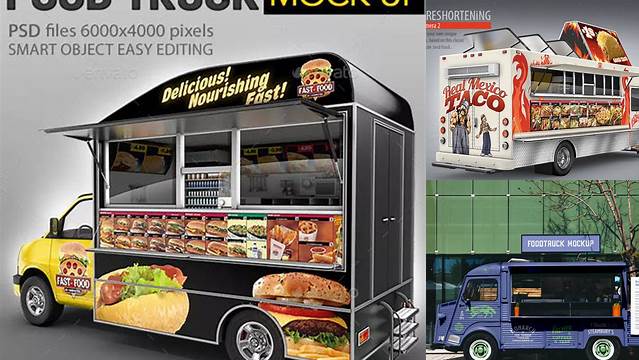 9599+ Food Truck Mockups Best for Showcase