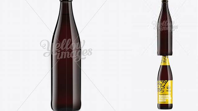 960+ NRW Black Amber Glass Bottle With Dark Beer 500ml Photoshop PSD Free for Designers