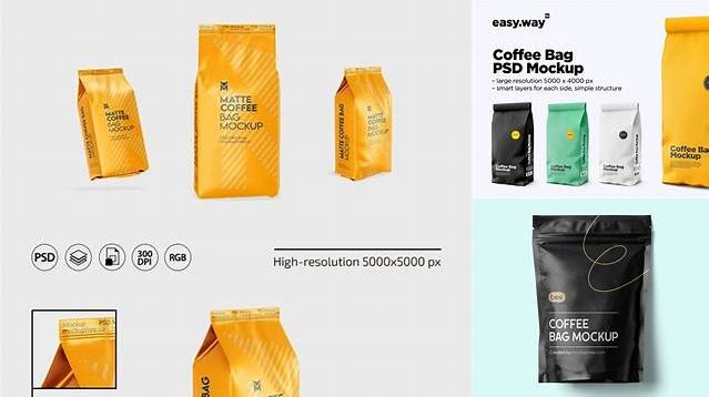 9600+ 16oz Matte Coffee Bag PSD Mockup Front & Bottom Views Exclusive Free Photoshop Asset