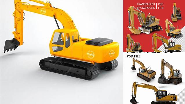 9601+ Excavator Mockup Free PSD