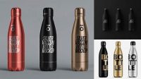 9601+ Matte Metallic Bottle PSD Mockup Advanced Photoshop Template