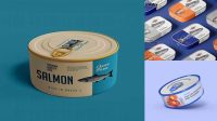 9602+ Canned Fish Packaging PSD Mockup Smart Layer Mockup Free