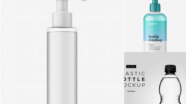 9602+ Clear Plastic Bottle with Pump PSD Mockup Premium Quality PSD Freebie