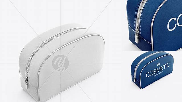 9603+ Textured Cosmetic Bag Half Side View Stylish PSD for Free