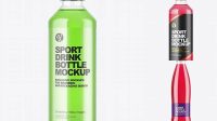 9604+ Clear PET Bottle with Soft Drink & Sport Cap PSD Mockup Premium Quality PSD Freebie