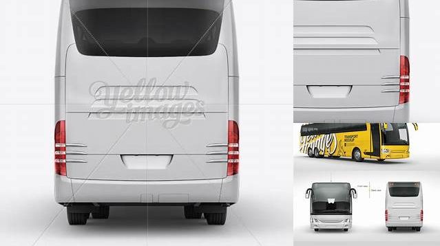 961+ Mercedes-Benz Travego PSD Mockup Back View Editable Design PSD File