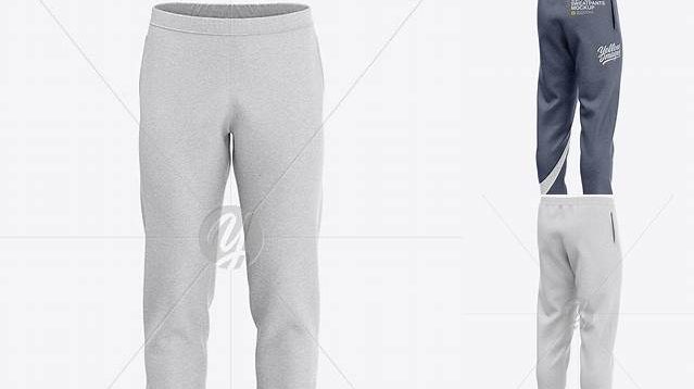 9610+ Men's Heather Cuffed Sweatpants Front View Stylish Free PSD