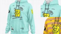 9610+ Men’s Heather Hoodie PSD Mockup Half Side View Editable and Customizable PSD