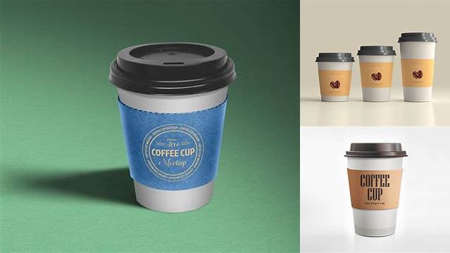 9611+ Matte Coffee Cup with Sleeve PSD Mockup Creative High-Resolution PSD Freebie