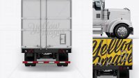 9615+ Kenworth Refrigerator Truck HQ PSD Mockup Back View Professional Quality Freebie PSD File