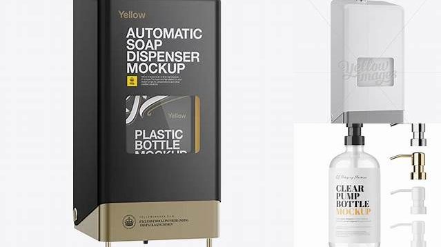 9618+ Closed Plastic Soap Dispenser PSD Mockup Halfside View Easy-to-Edit PSD