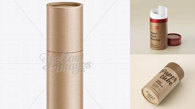 9621+ Kraft Paper Telescopic Tube PSD Mockup Free Downloadable Graphic Resource