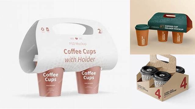 9623+ Kraft Coffee Cup Holder PSD Mockup Free Premium Photoshop Template Download