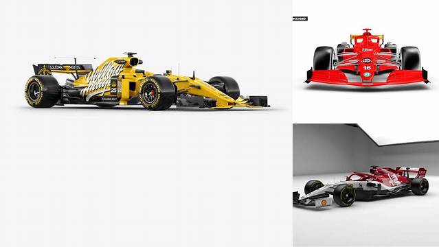 9627+ Formula One Car PSD Mockup Right Side View Smart Editable Design Mockup