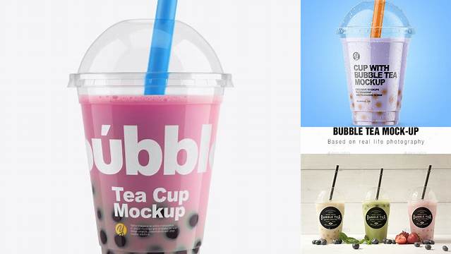 9628+ Bubble Tea Cup Mockup Smart PNG Image