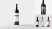 963+ Matte Bordeaux Wine Bottle PSD Mockup Free PSD for Creatives