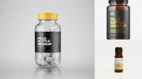 9630+ Frosted Amber Pills Bottle PSD Mockup Custom Mockup PSD for Free