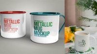 9630+ Metallic Mug PSD Mockup Versatile and Modern PSD Mockup