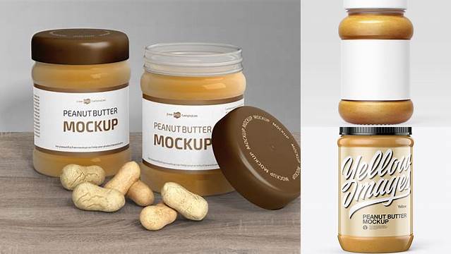 9632+ Peanut Butter Jar PSD Mockup Creative High-Resolution PSD Freebie