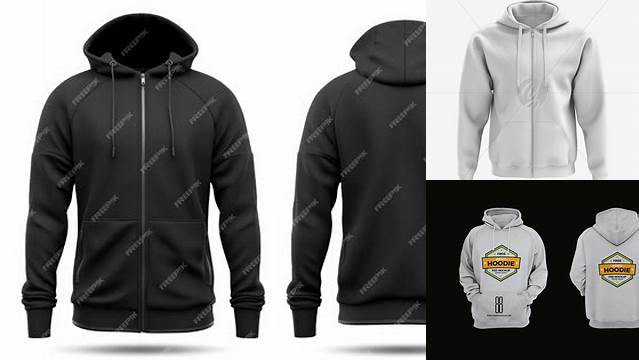 9633+ Men’s Full-Zip Hoodie PSD Mockup Front Half Side View Smart Object PSD Template