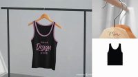 9633+ ?rumpled Tank Top On Hanger PSD Mockup Smart Object-Based PSD Template Free