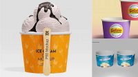 9636+ Two Matte Ice Cream Cups PSD Mockup Photoshop PSD Free for Designers