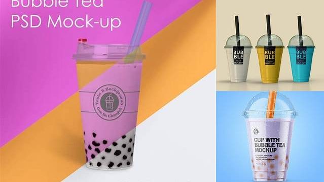 9642+ Free Bubble Tea Mockup Versatile Photoshop File