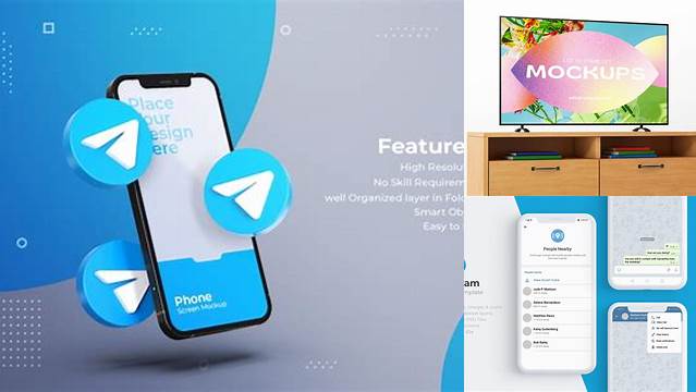 9642+ Telegram Mockup Smart Object PSD Template