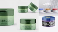 9643+ Matte Cosmetic Jar PSD Mockup High Angle Shot Advanced Editable Template Free