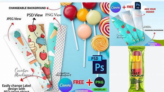 9645+ Ice Lolly PSD Mockup Smart Editable Design Mockup