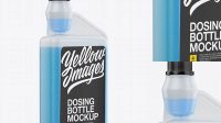 9646+ Plastic Dosing Bottle with Liquid PSD Mockup Half Side View Free PSD for Creatives