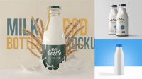 9647+ Frosted Plastic Bottle With Milk PSD Mockup Include TIFF