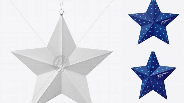 9650+ Matte Christmas Star Toy PSD Mockup Front View High-Quality Digital Mockup Resource