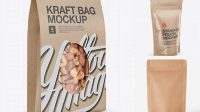 9651+ Kraft Stand-Up Pouch PSD Mockup Half Side View Premium Mockup Freebie