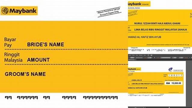 9652+ Maybank Mock Cheque Template Download Free PSD Mockup Resource