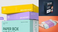 9657+ 3d Box Mockup Generator Free Modern Design PSD