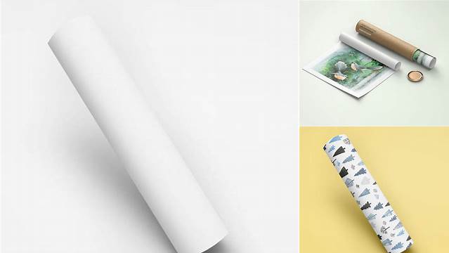 9661+ Rolled Paper Mockup Layered Photoshop Template