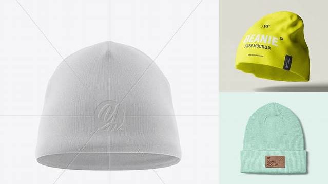 9663+ Beanie Hat PSD Mockup Front View Smart PNG Image