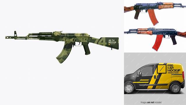 9669+ AK-74 PSD Mockup Side View Layered PSD File Free Download