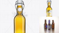 9669+ Glass Bottle with Gold Beer and Swing Top Closure 330ml Digital Resource Free Download