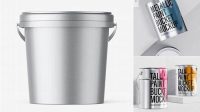 967+ Metallic Plastic Bucket PSD Mockup Professional PSD Mockup