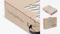 9670+ Kraft Carton Box With Handle PSD Mockup Half Side View High-Angle Shot Creative Design PSD Free Download