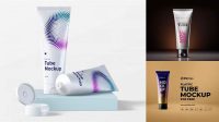 9671+ Opened Metallic Cosmetic Tube PSD Mockup Exclusive Editable PSD File