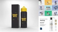 9675+ Glossy Plastic E-liquid Bottle PSD Mockup Custom Mockup Graphic Design