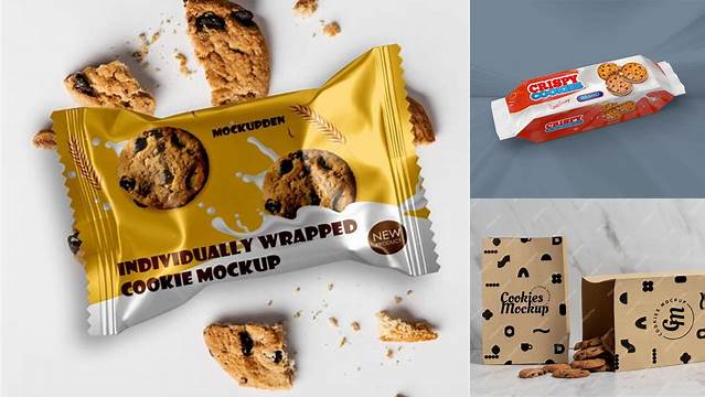 9676+ Matte Cookie Package PSD Mockup Exclusive and Stylish Design PSD