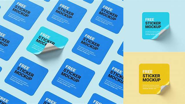 9676+ Square Sticker Mockup Free PSD