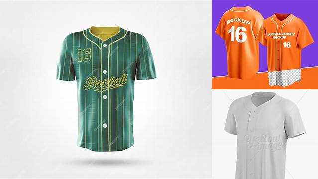 9679+ Men's Baseball Jersey PSD Mockup Halfside View Editable Photoshop Template Freebie