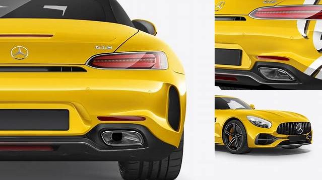 9683+ Mercedes AMG GT Roadster PSD Mockup Back Half Side View Free PSD Mockup Resource