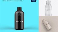 9684+ Glossy Bottle With Drink PSD Mockup High-Angle Shot Exclusive Editable PSD File