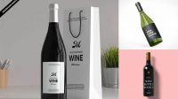 9687+ Bag With Wine Bottles PSD Mockup Front View High-End Photoshop Mockup